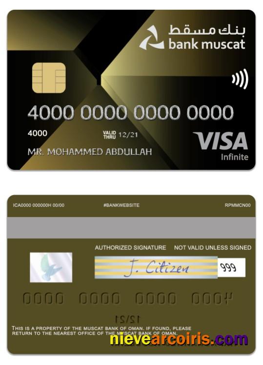 Oman Muscat Bank visa infinite credit card